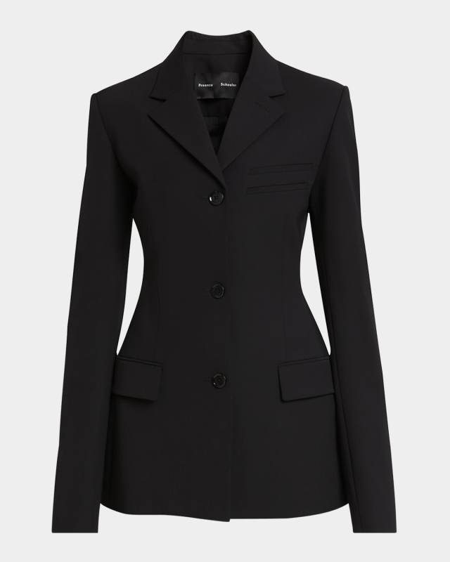 Lark Wool Gabardine Suiting Blazer
